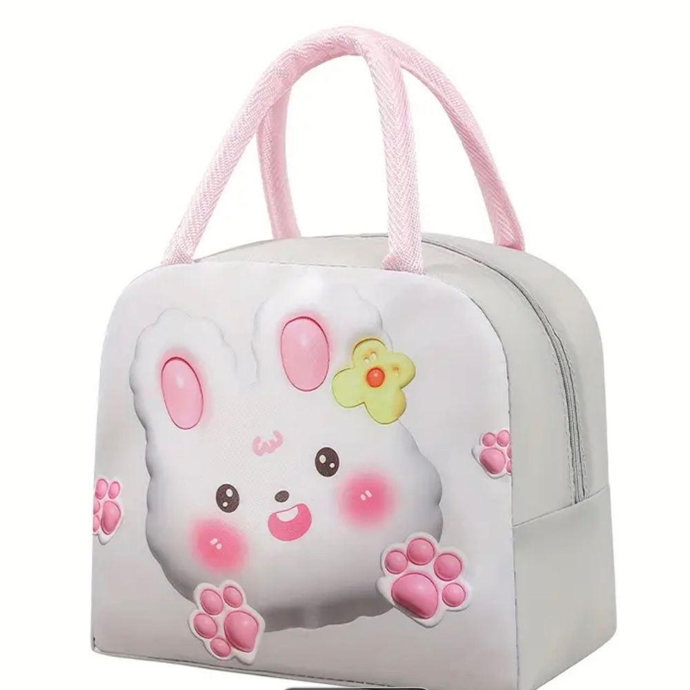 1pc Kittens Girl's Portable Bag 3D Pattern Insulation Bag, Ideal for Traveling